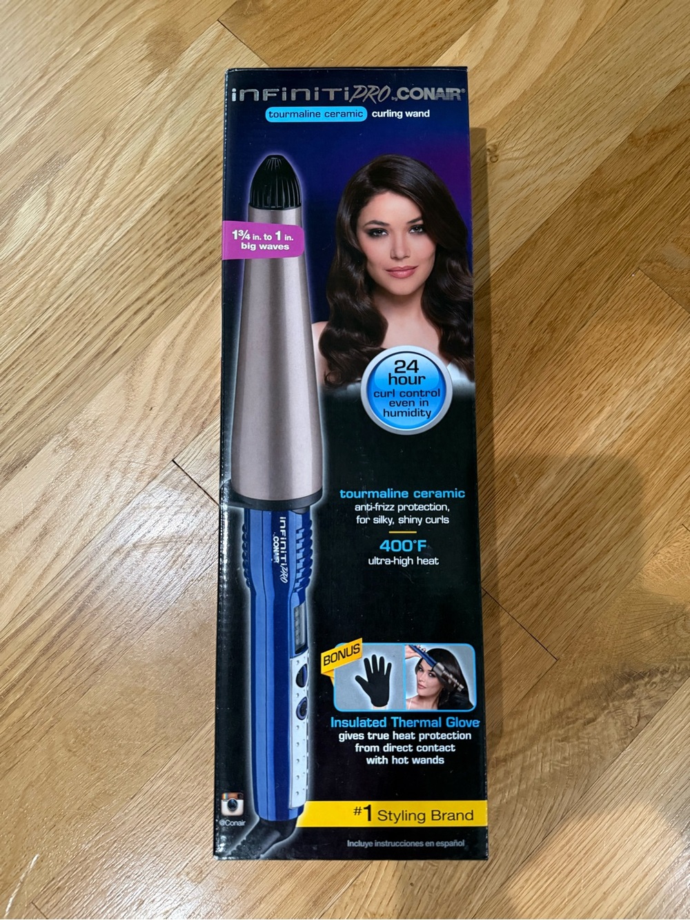NIB Conair Infiniti Pro Tourmaline Ceramic Tapered Curling Wand 1 3/4" to 1"